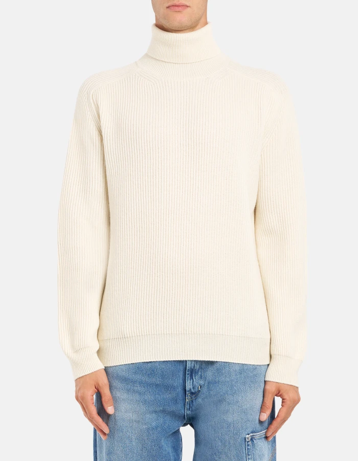 Maglia dolcevita regular in costa inglese