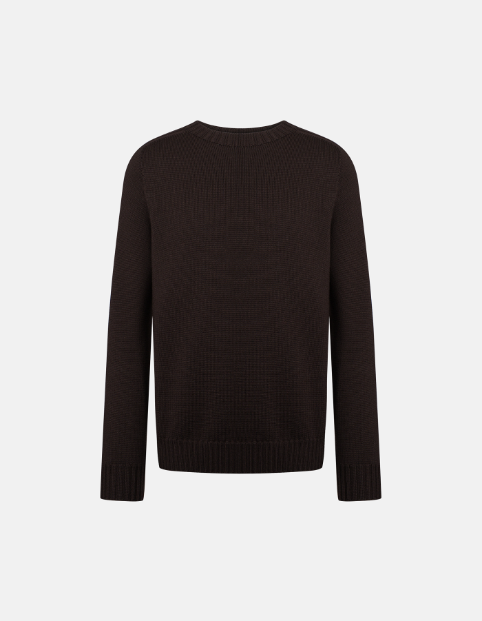 Regular-fit crew-neck jumper in basic wool