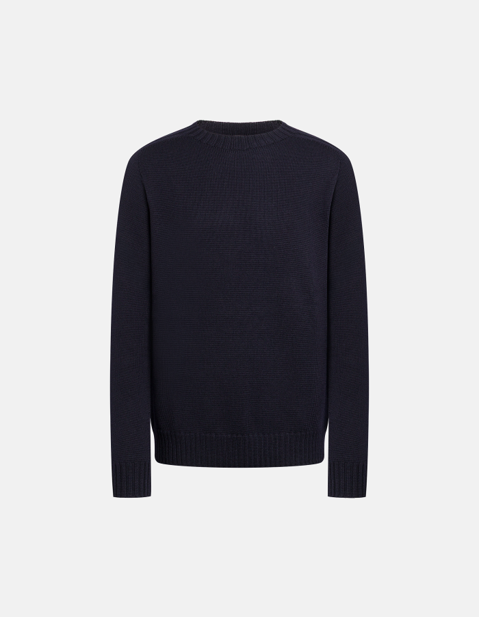 Regular-fit crew-neck jumper in basic wool
