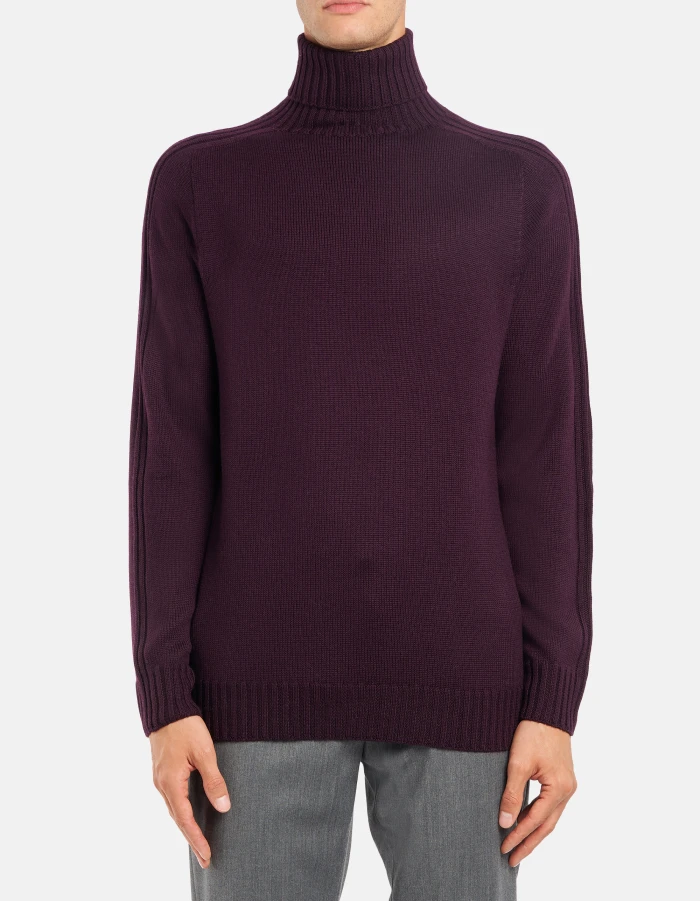 Maglia dolcevita regular in lana basica