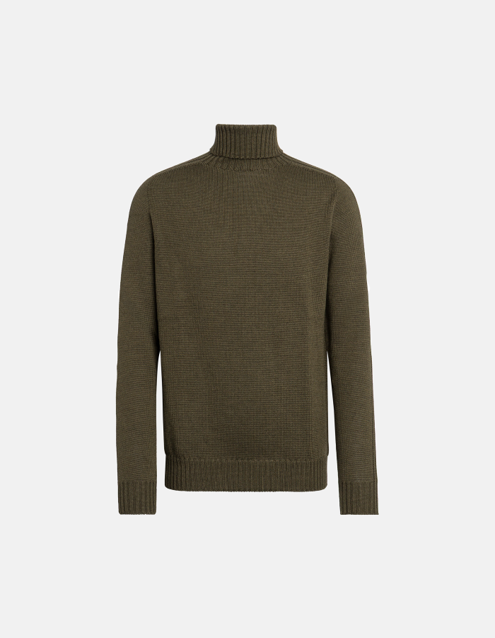 Regular-fit polo-neck jumper in basic wool