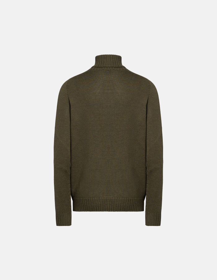 Regular-fit polo-neck jumper in basic wool