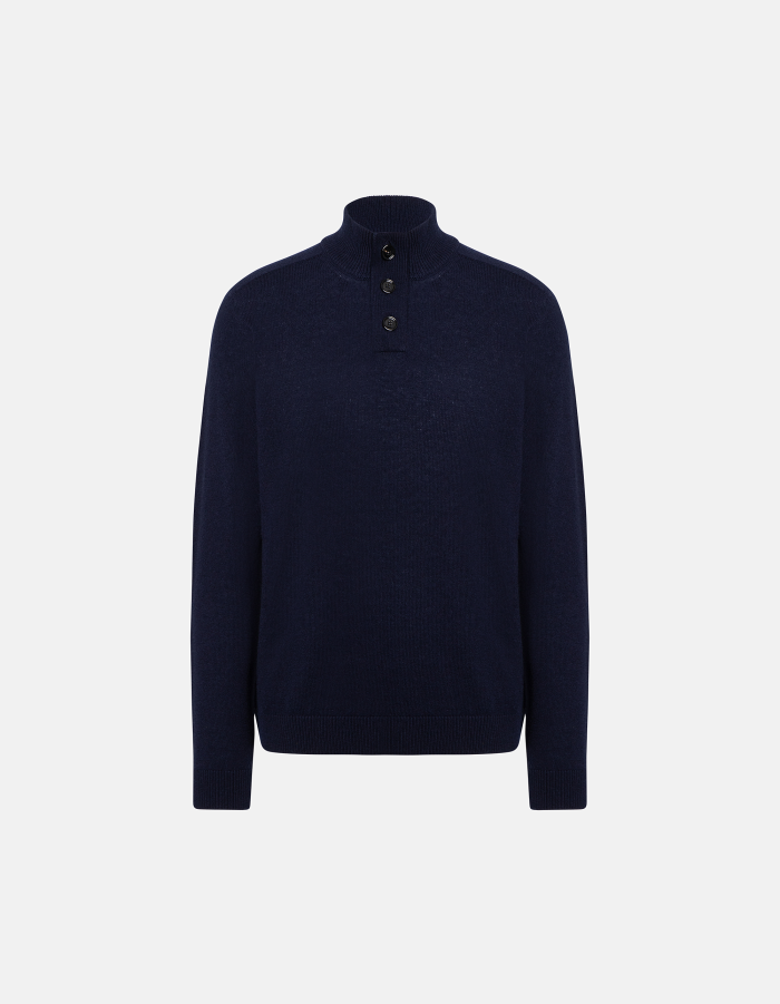 Maglia lupetto regular in misto cachemire