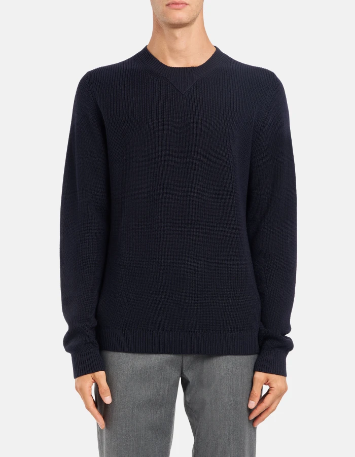 Maglia girocollo regular in costa inglese