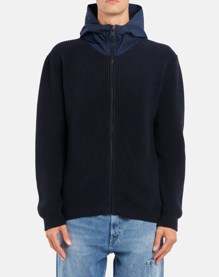 Maglia con cappuccio regular in cotone e cashmere