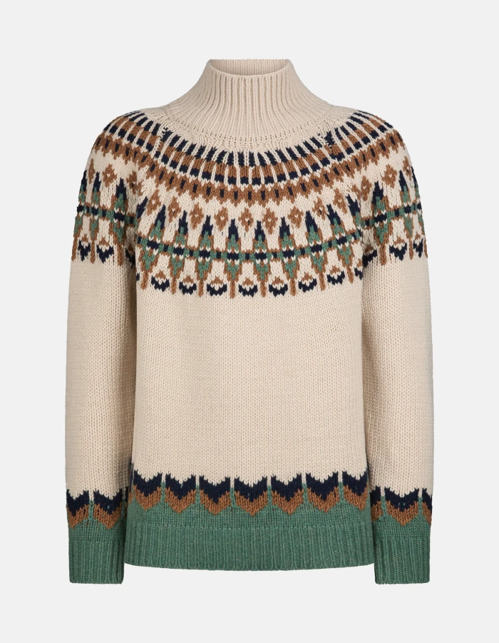 Maglia dolcevita regular in lana jacquard