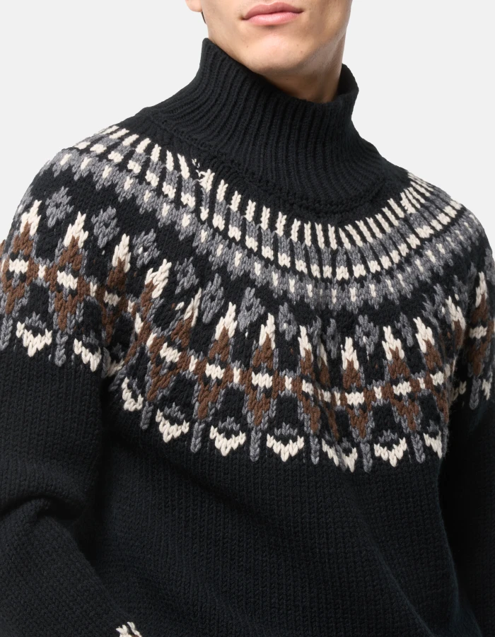 Maglia dolcevita regular in lana jacquard