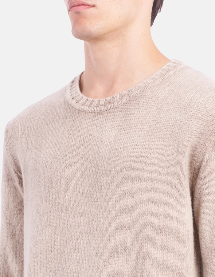 Maglia girocollo regular in lana trattata