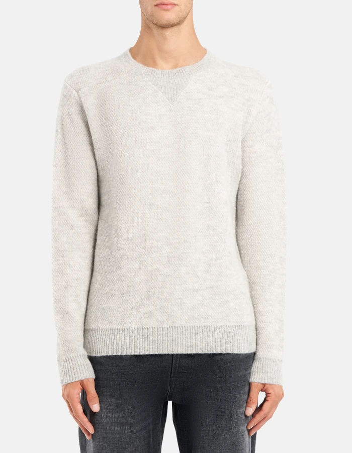 Maglia girocollo regular in lana ed alpaca