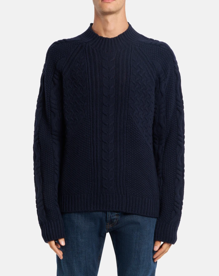 Maglia dolcevita regular in lana lavorata