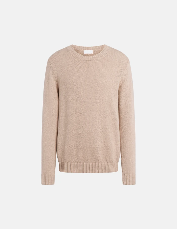 Regular-fit crew-neck cotton jumper