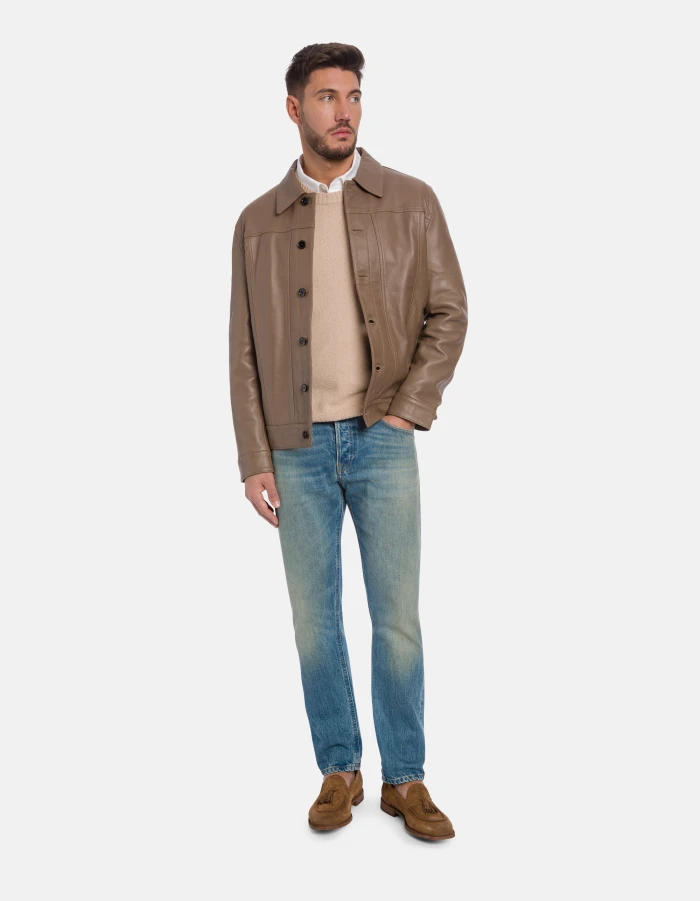 Regular-fit crew-neck cotton jumper