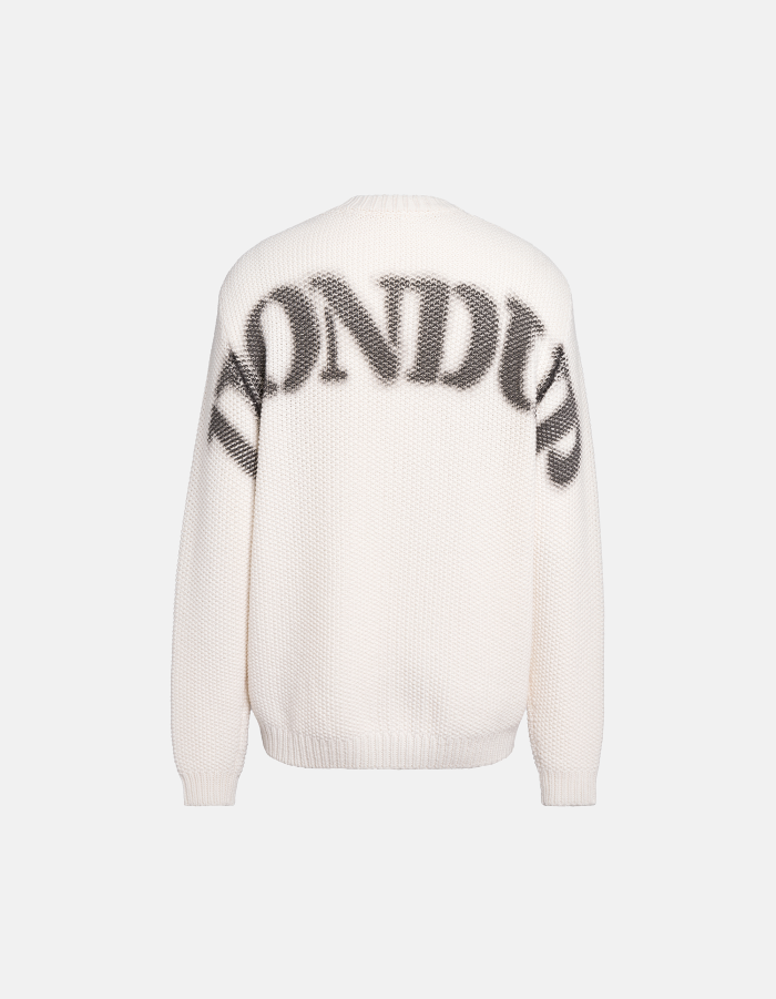 Crew-neck jumper in moss-stitch wool, regular fit