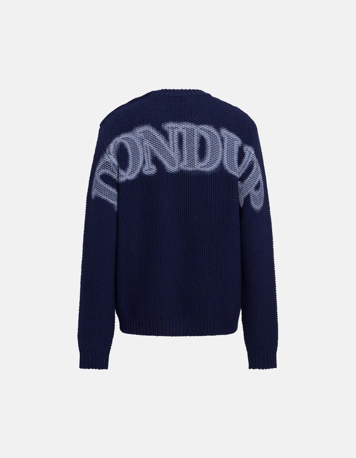 Crew-neck jumper in moss-stitch wool, regular fit