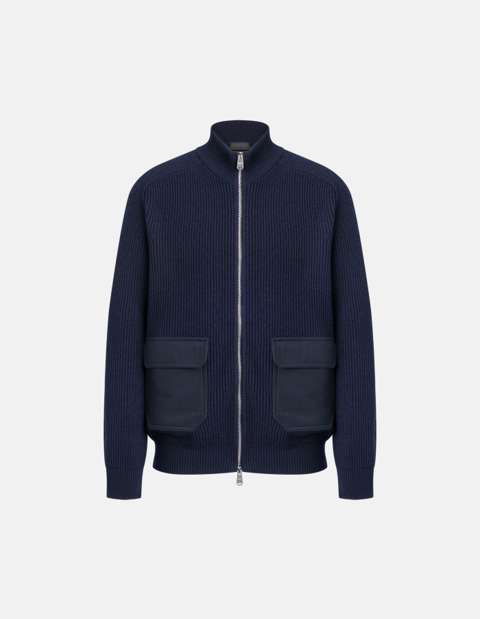 Regular-fit cardigan in fisherman’s rib