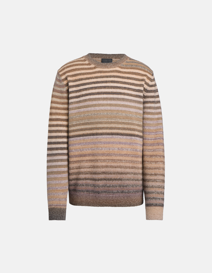 Maglia girocollo regular in misto lana stampata