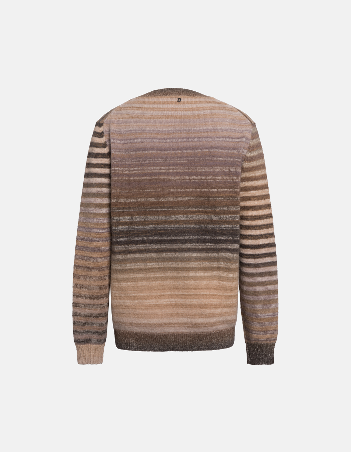 Maglia girocollo regular in misto lana stampata