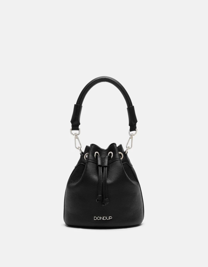 Bucket bag in hammered leather
