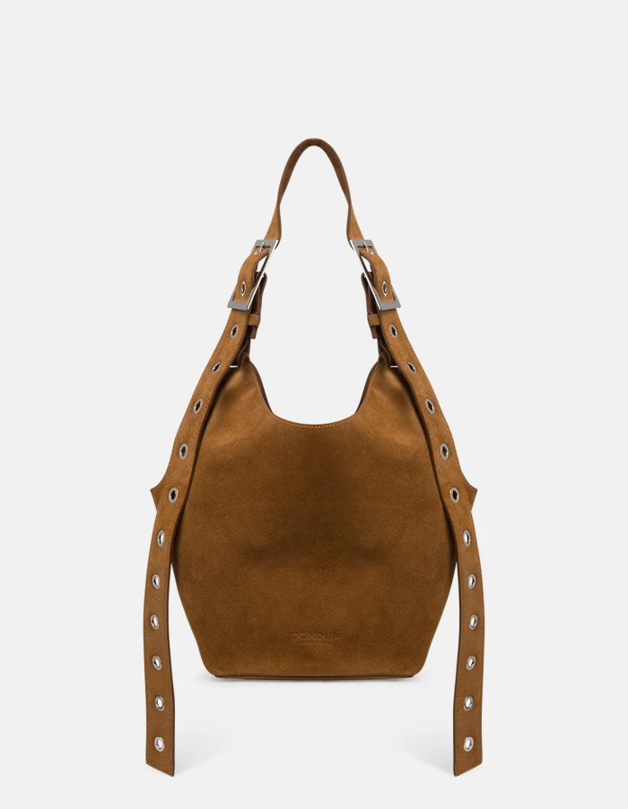 Small split leather hobo bag