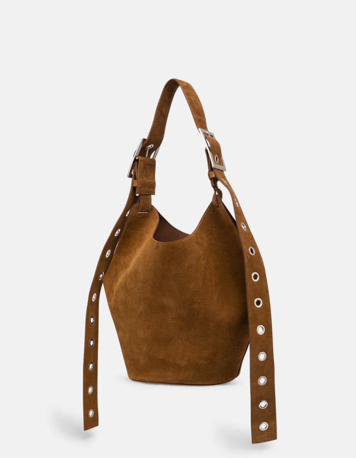 Kleine Hobo Bag aus Spaltleder