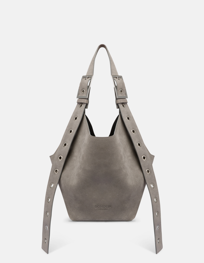 Small split leather hobo bag