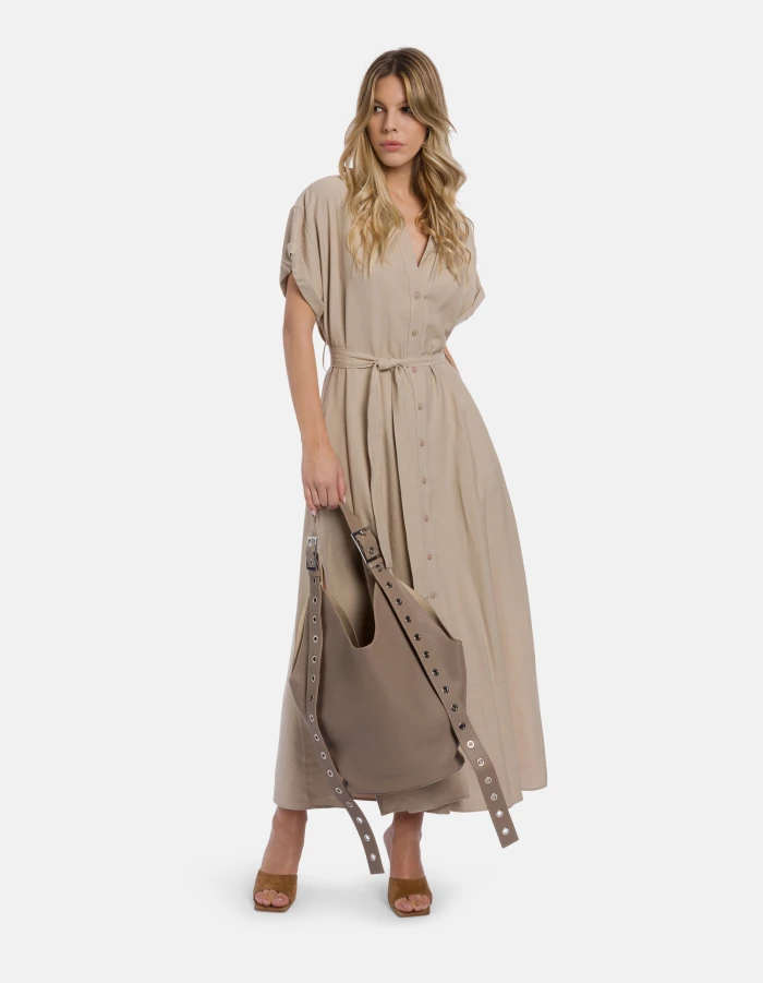 Große Hobo Bag aus Leder