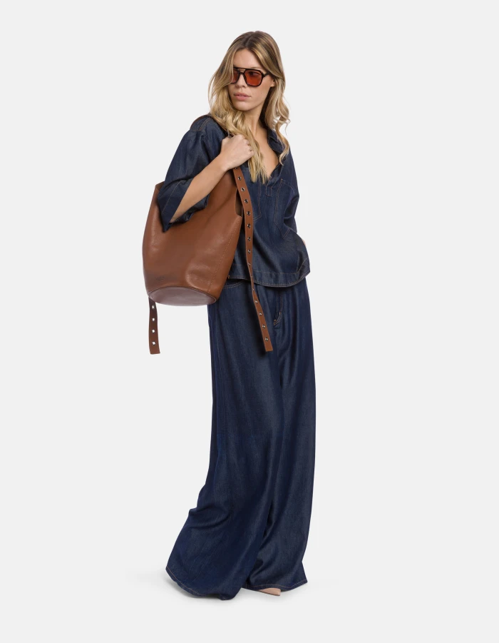 Large leather hobo bag