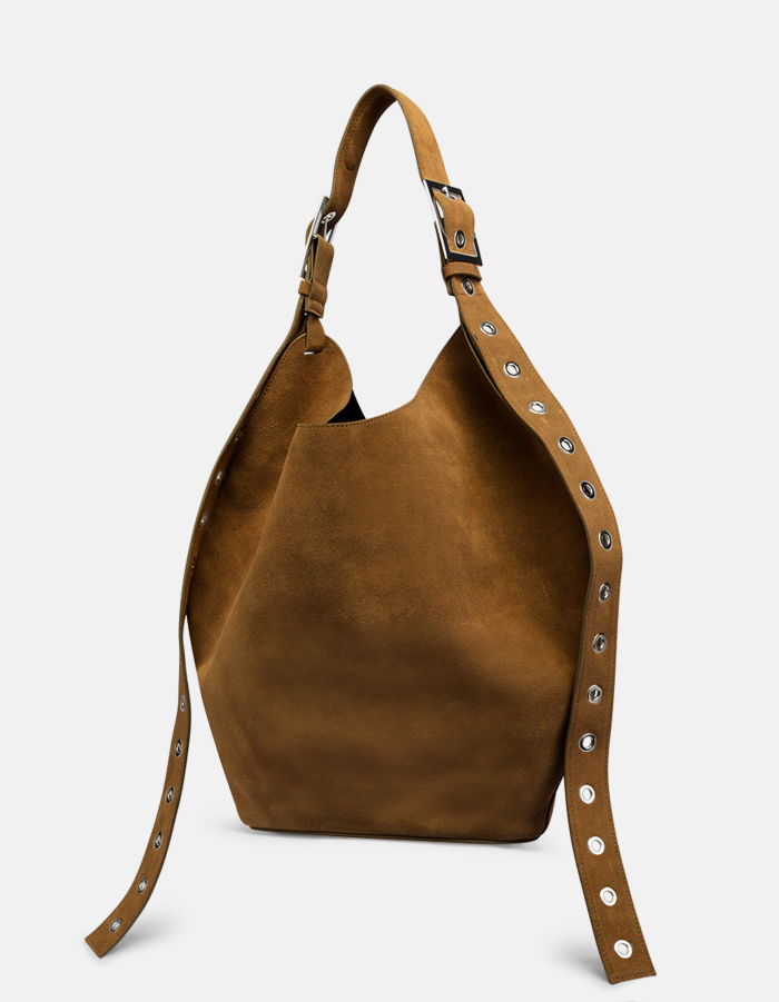 Große Hobo Bag aus Spaltleder