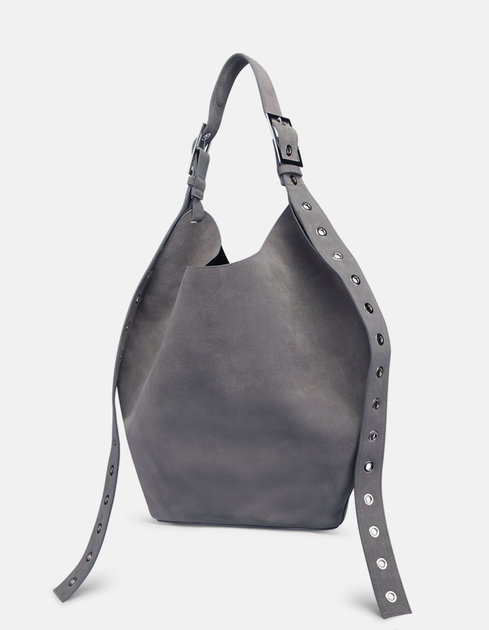 Große Hobo Bag aus Spaltleder