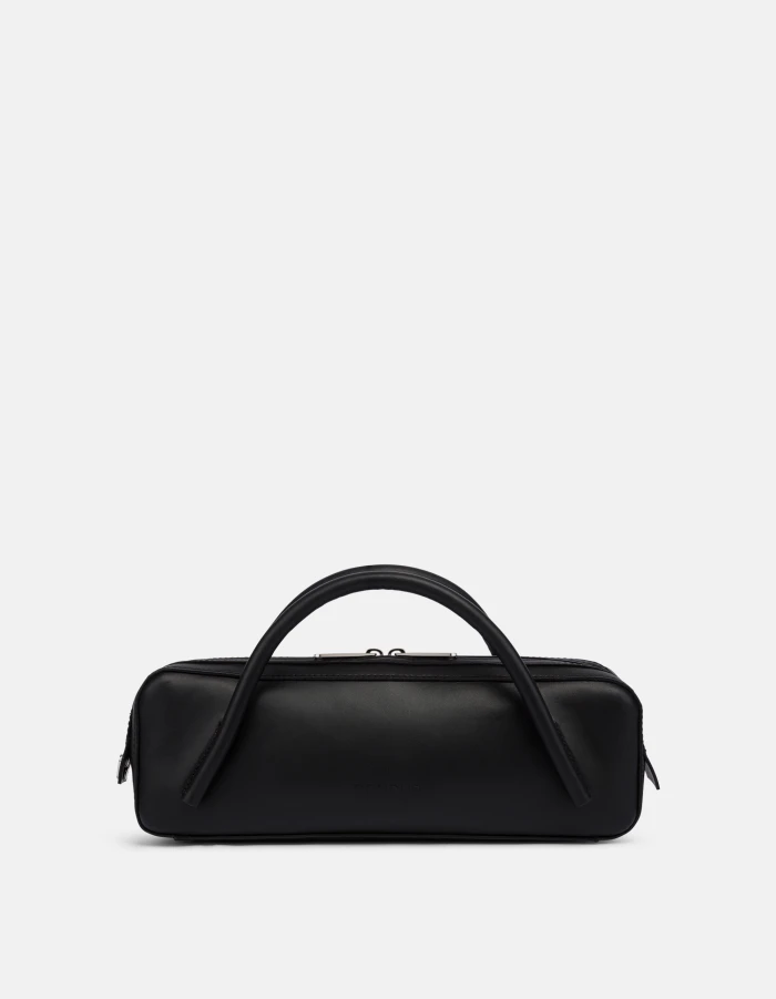 Leather baguette bag