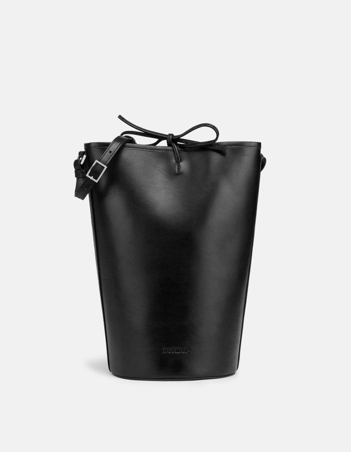 Large vacchetta leather bucket bag