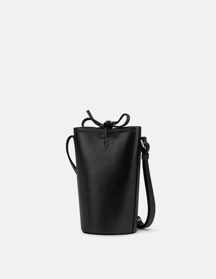 Small vacchetta leather bucket bag
