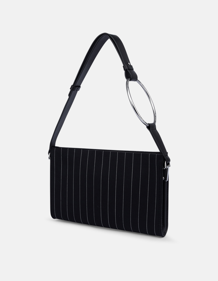 Clutch in fresco di lana gessato