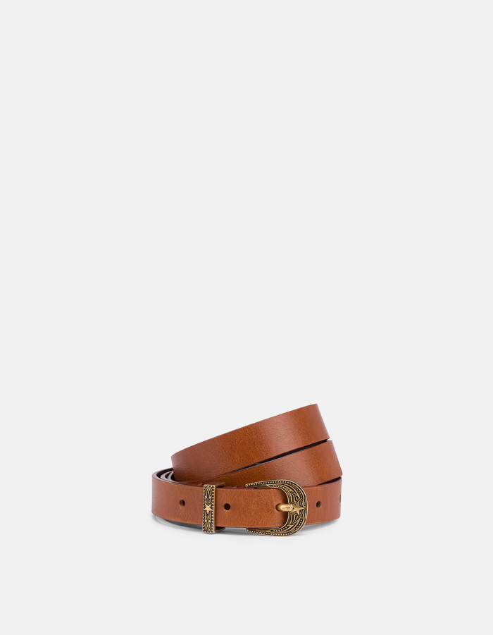 Vacchetta leather belt