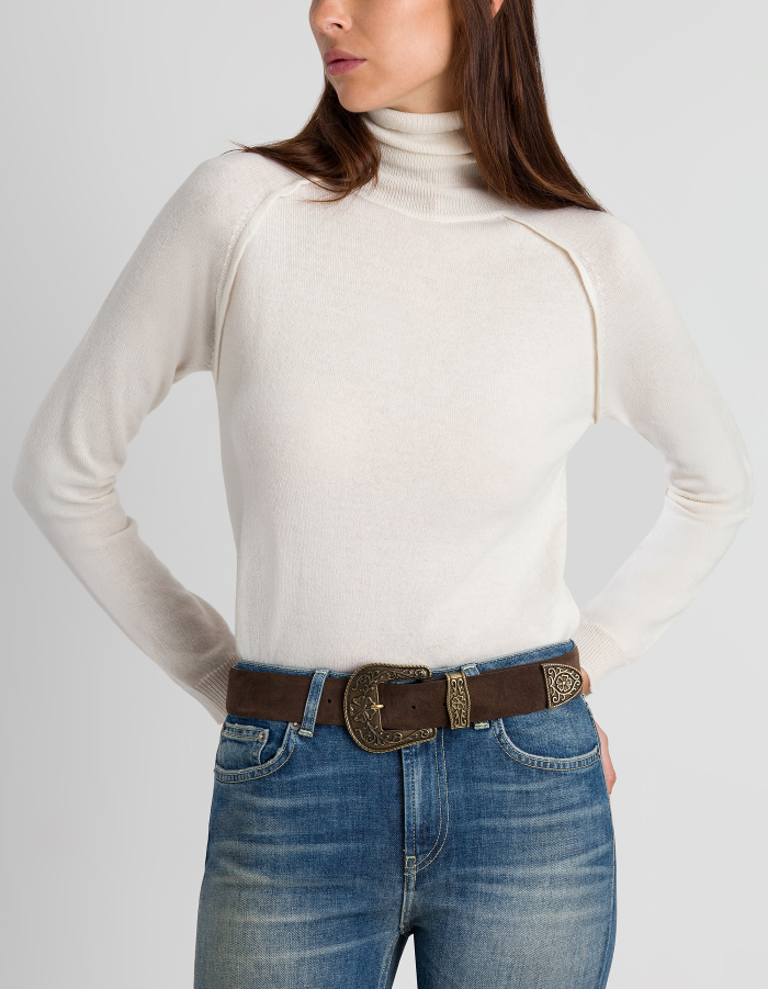 Split leather belt