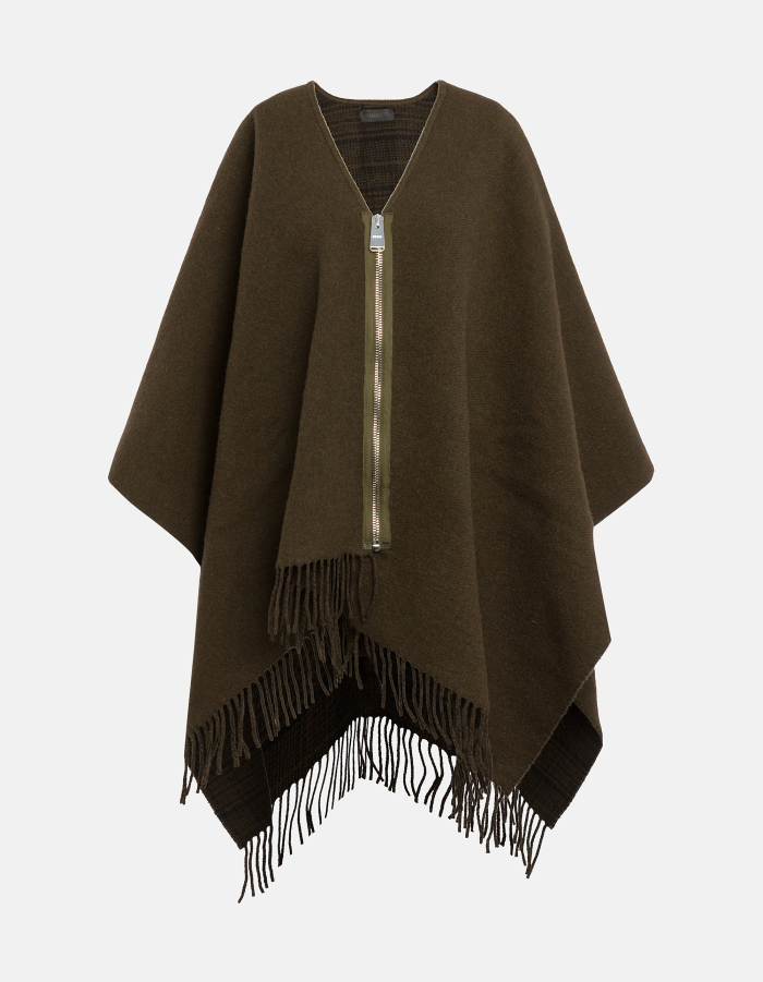 Wool-blend cape