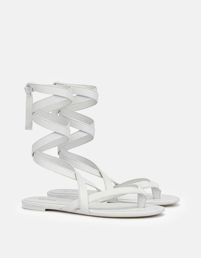 Flat leather sandals