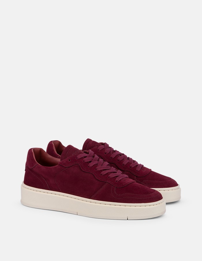 Split leather trainers