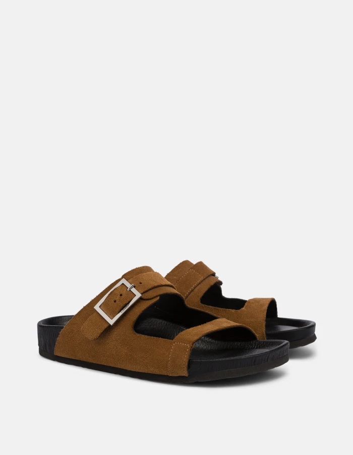 Split leather sandals