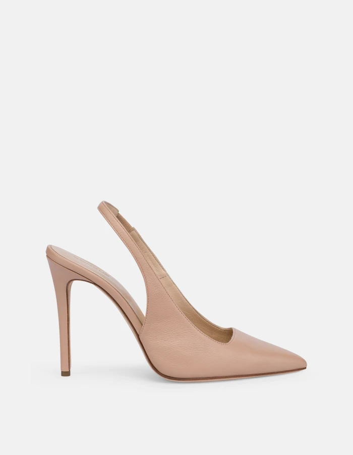 Leather slingback courts