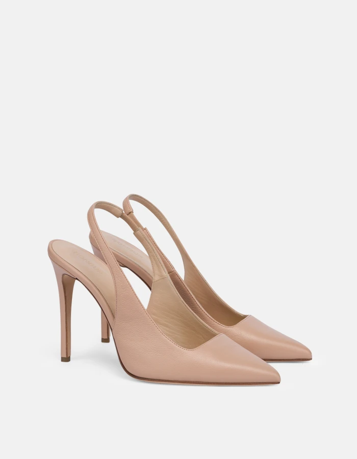 Leather slingback courts