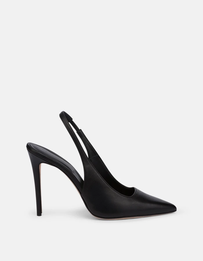 Décolleté slingback in pelle