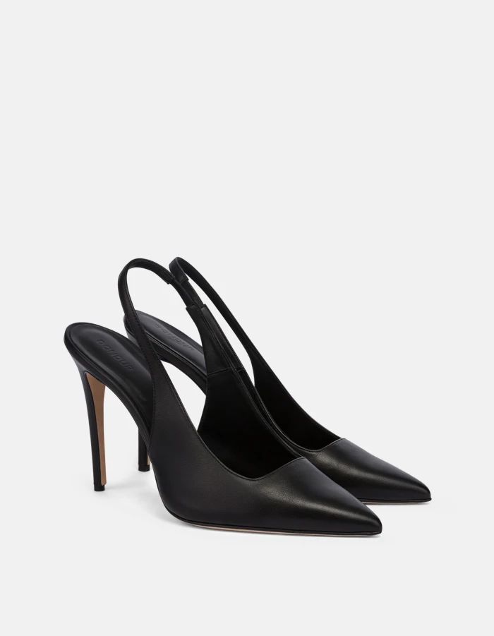 Décolleté slingback in pelle