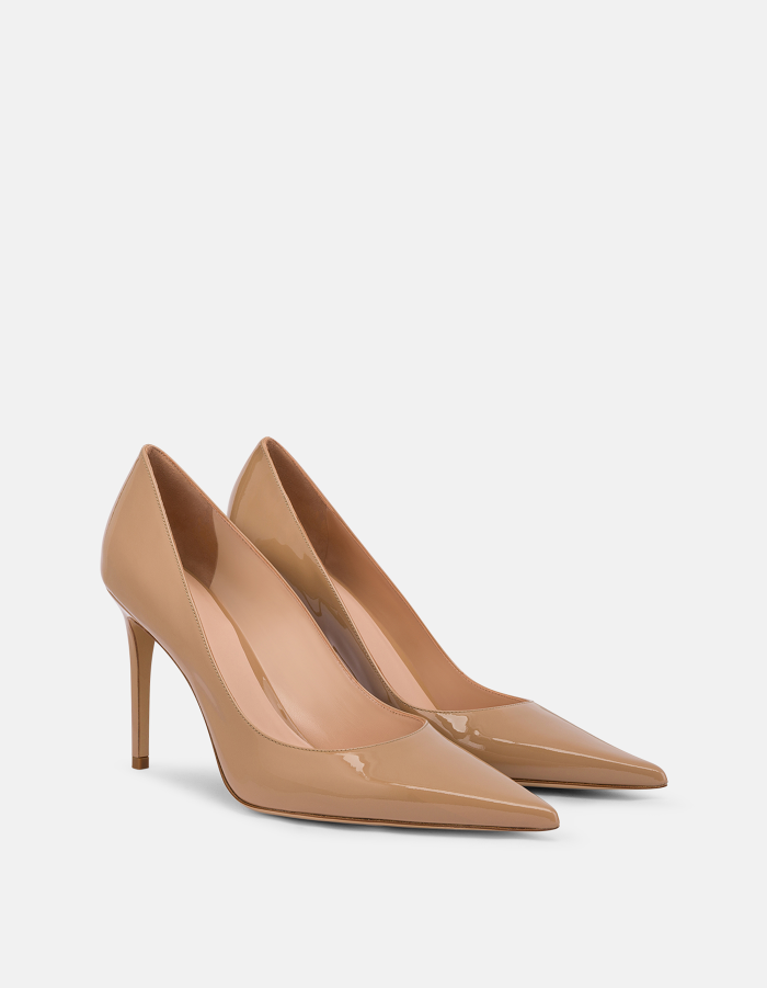 Patent leather pumps