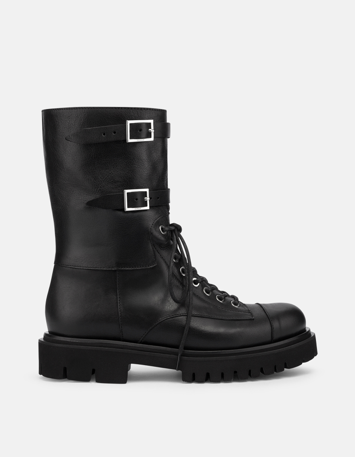 Vacchetta leather combat boots