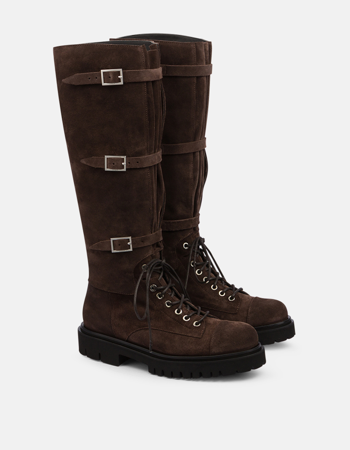 Split-leather boots