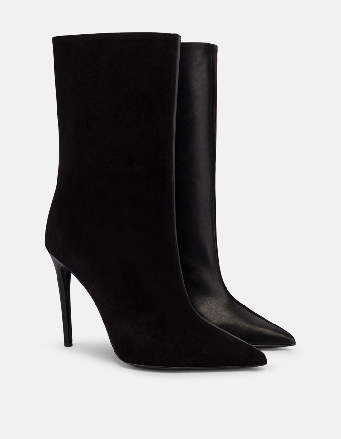 Ankle boots in vachetta and split leather