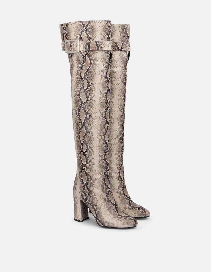 Printed python boots