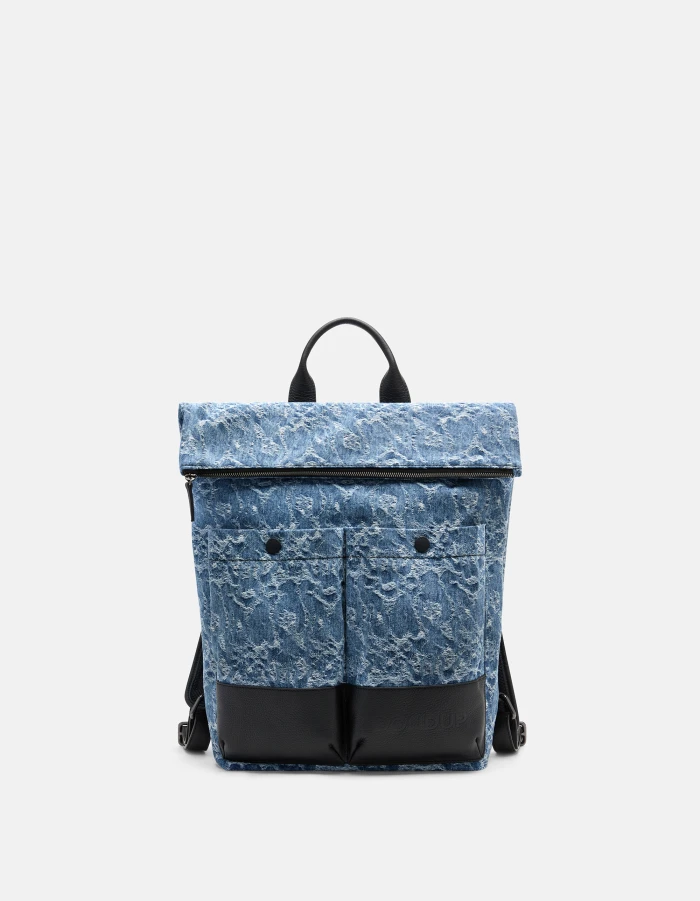 Backpack in jacquard denim