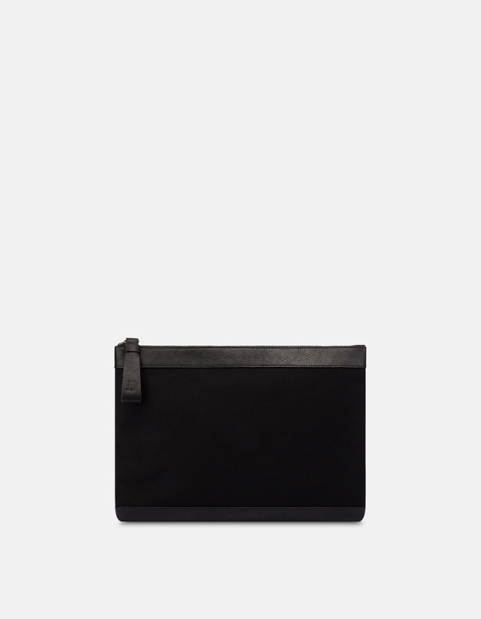 Clutch bag in rigid denim